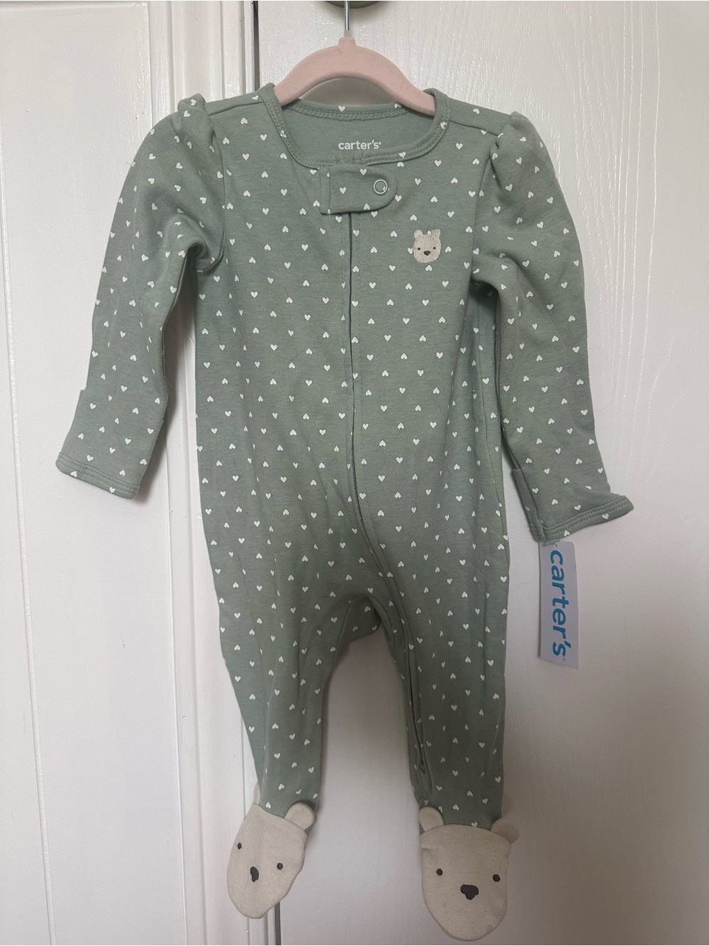 Carter's 3mo Sage Green PJs